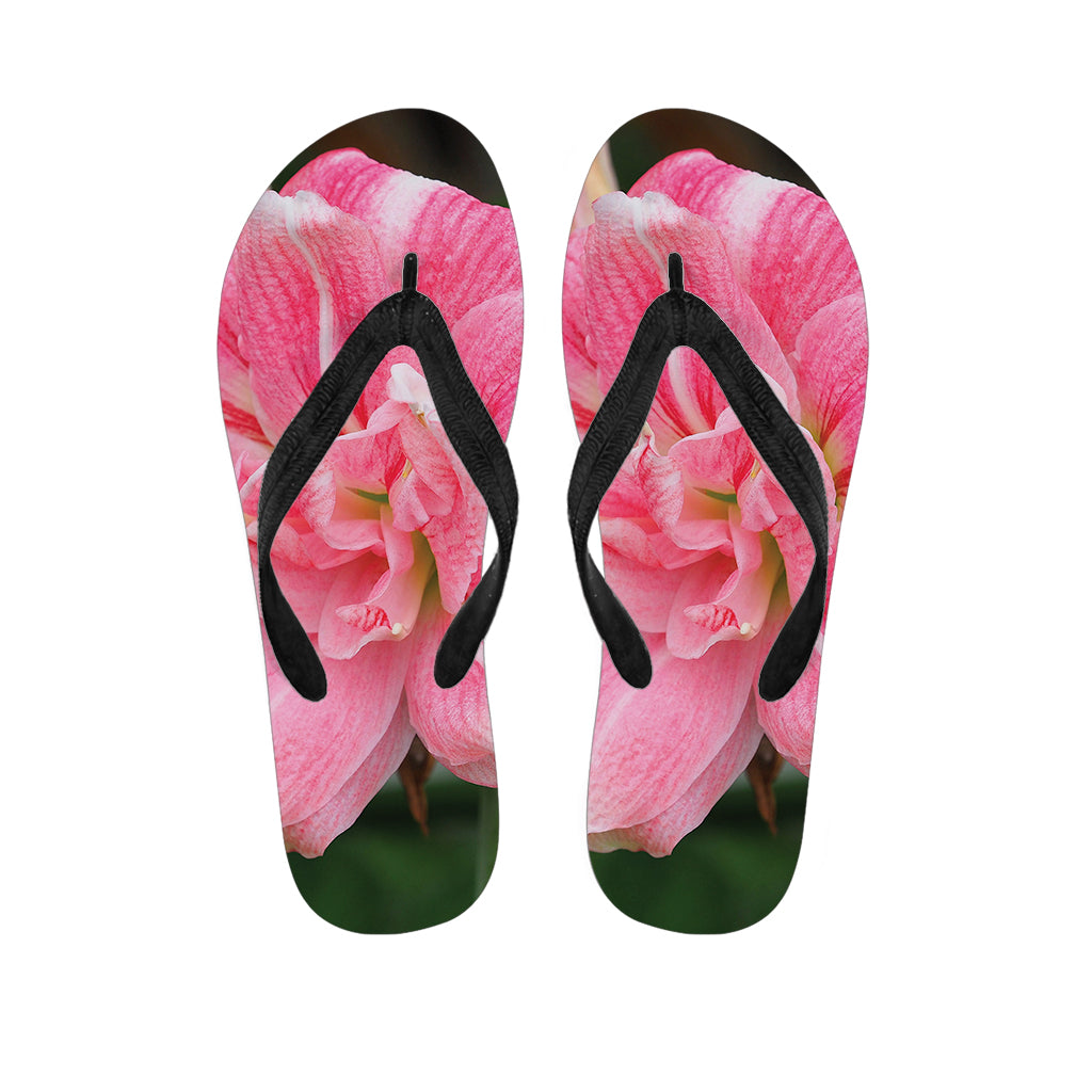 Pink Amaryllis Print Flip Flops