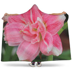 Pink Amaryllis Print Hooded Blanket