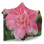 Pink Amaryllis Print Hooded Blanket