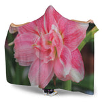 Pink Amaryllis Print Hooded Blanket