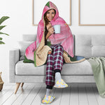 Pink Amaryllis Print Hooded Blanket