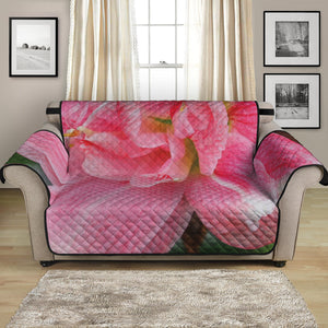 Pink Amaryllis Print Loveseat Protector