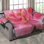 Pink Amaryllis Print Loveseat Protector