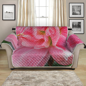 Pink Amaryllis Print Loveseat Protector