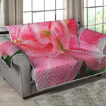 Pink Amaryllis Print Loveseat Protector