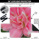 Pink Amaryllis Print Loveseat Protector