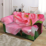 Pink Amaryllis Print Loveseat Slipcover