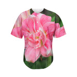 Pink Amaryllis Print Men's Baseball Jersey