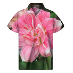 Pink Amaryllis Print Men's Short Sleeve Shirt