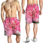 Pink Amaryllis Print Men's Shorts