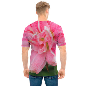 Pink Amaryllis Print Men's T-Shirt