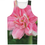 Pink Amaryllis Print Men's Tank Top