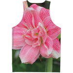 Pink Amaryllis Print Men's Tank Top