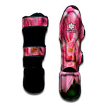 Pink Amaryllis Print Muay Thai Shin Guard