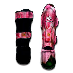 Pink Amaryllis Print Muay Thai Shin Guard