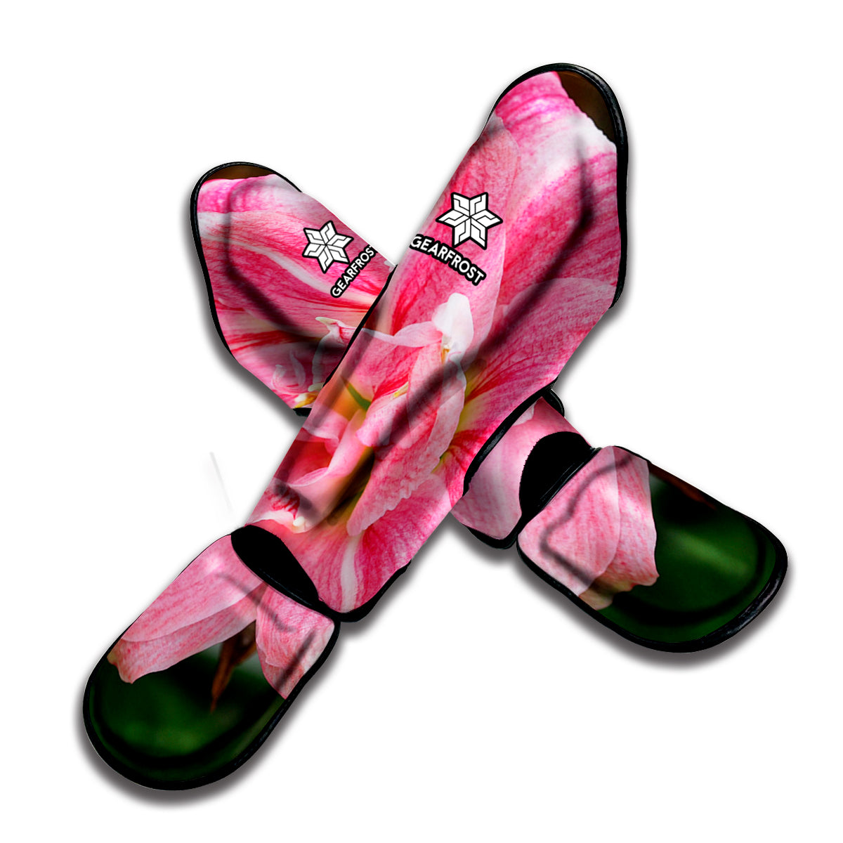 Pink Amaryllis Print Muay Thai Shin Guard