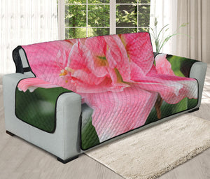 Pink Amaryllis Print Oversized Sofa Protector