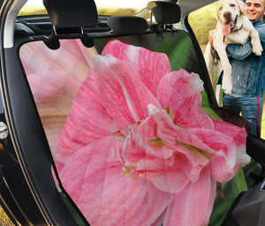 Pink Amaryllis Print Pet Car Back Seat Cover