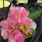 Pink Amaryllis Print Pet Car Back Seat Cover