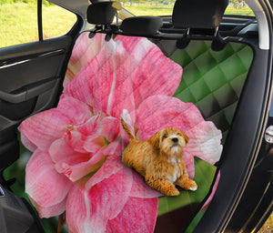 Pink Amaryllis Print Pet Car Back Seat Cover