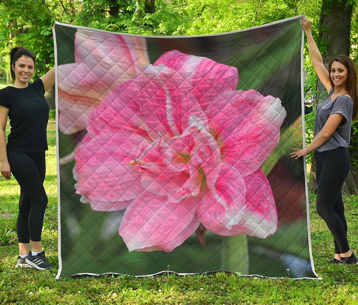 Pink Amaryllis Print Quilt