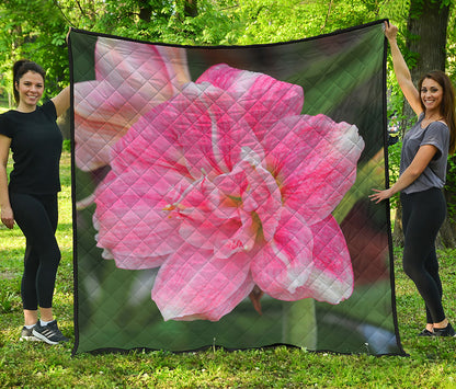 Pink Amaryllis Print Quilt