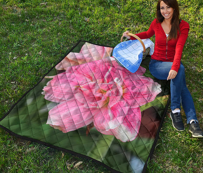 Pink Amaryllis Print Quilt