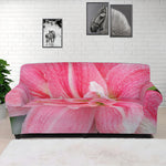 Pink Amaryllis Print Sofa Cover