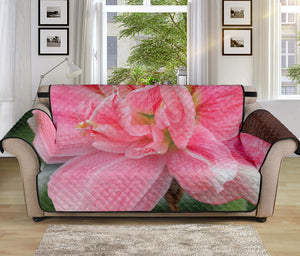 Pink Amaryllis Print Sofa Protector