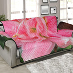 Pink Amaryllis Print Sofa Protector