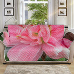 Pink Amaryllis Print Sofa Protector