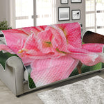 Pink Amaryllis Print Sofa Protector