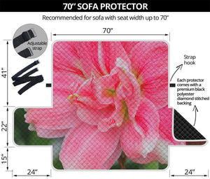 Pink Amaryllis Print Sofa Protector