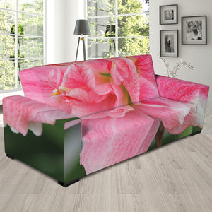 Pink Amaryllis Print Sofa Slipcover