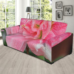 Pink Amaryllis Print Sofa Slipcover