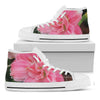 Pink Amaryllis Print White High Top Shoes