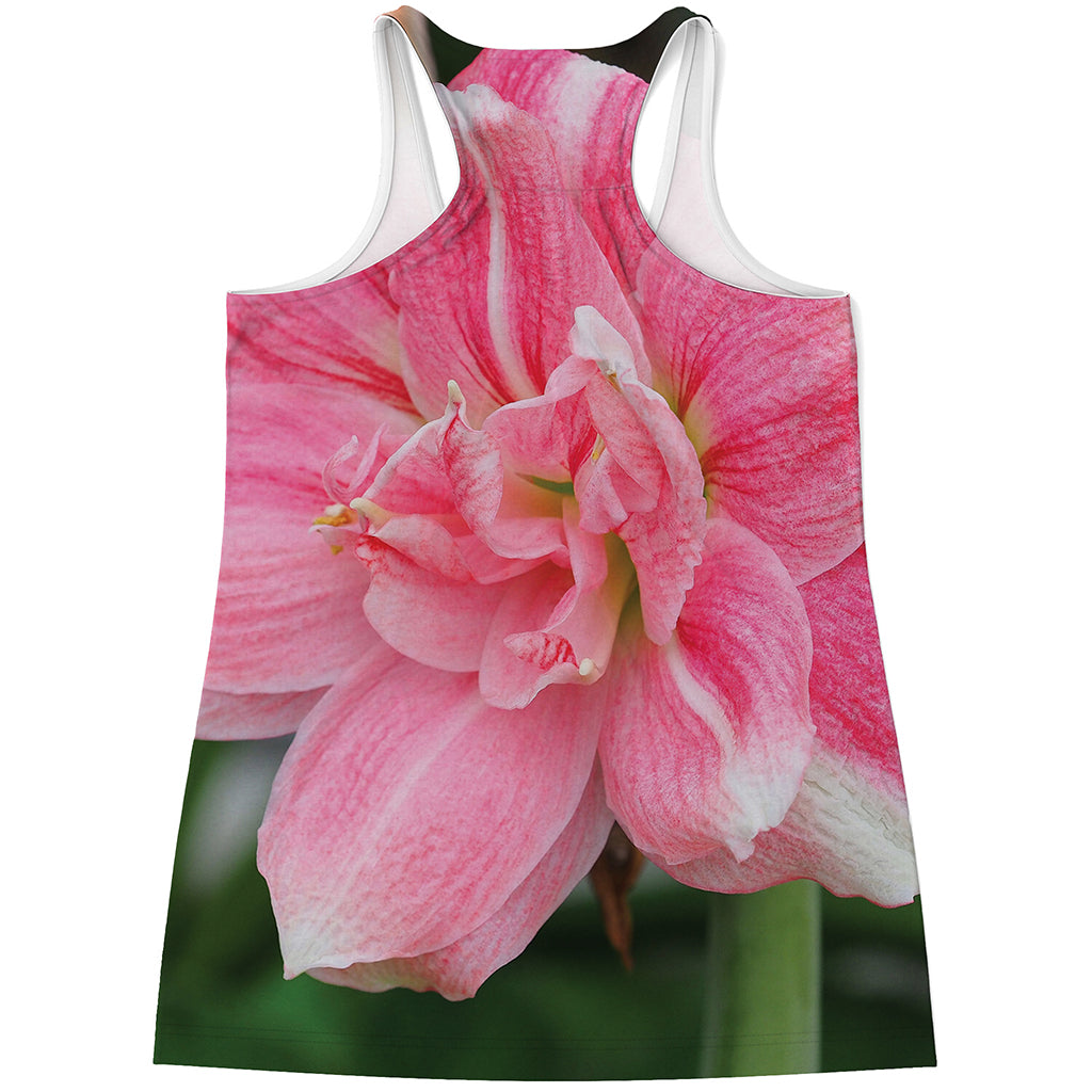 Pink Amaryllis Print Women's Racerback Tank Top