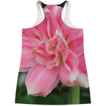 Pink Amaryllis Print Women's Racerback Tank Top