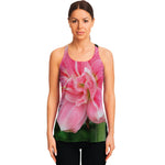 Pink Amaryllis Print Women's Racerback Tank Top