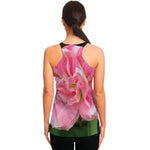 Pink Amaryllis Print Women's Racerback Tank Top