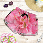 Pink Amaryllis Print Women's Shorts