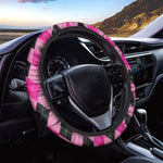 Pink And Black Argyle Pattern Print Car Steering Wheel Cover