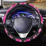 Pink And Black Argyle Pattern Print Car Steering Wheel Cover