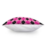 Pink And Black Argyle Pattern Print Pillow Cover