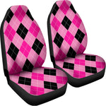 Pink And Black Argyle Pattern Print Universal Fit Car Seat Covers