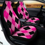 Pink And Black Argyle Pattern Print Universal Fit Car Seat Covers