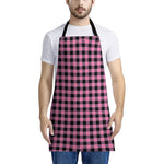 Pink And Black Buffalo Check Print Apron
