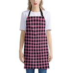 Pink And Black Buffalo Check Print Apron
