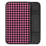Pink And Black Buffalo Check Print Car Center Console Cover