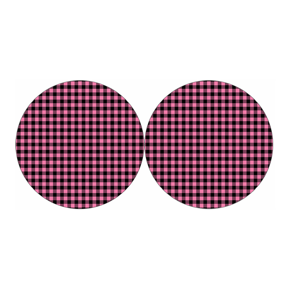 Pink And Black Buffalo Check Print Car Coasters